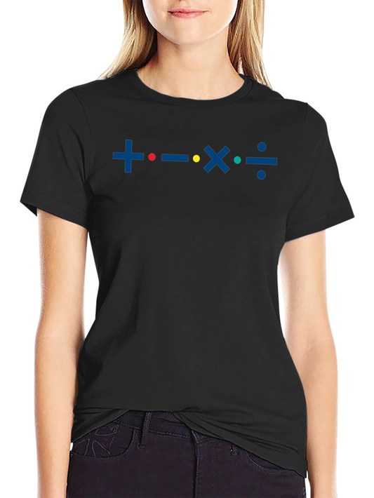 Math Symbols Graphic T-Shirt - Black Cotton Tee
