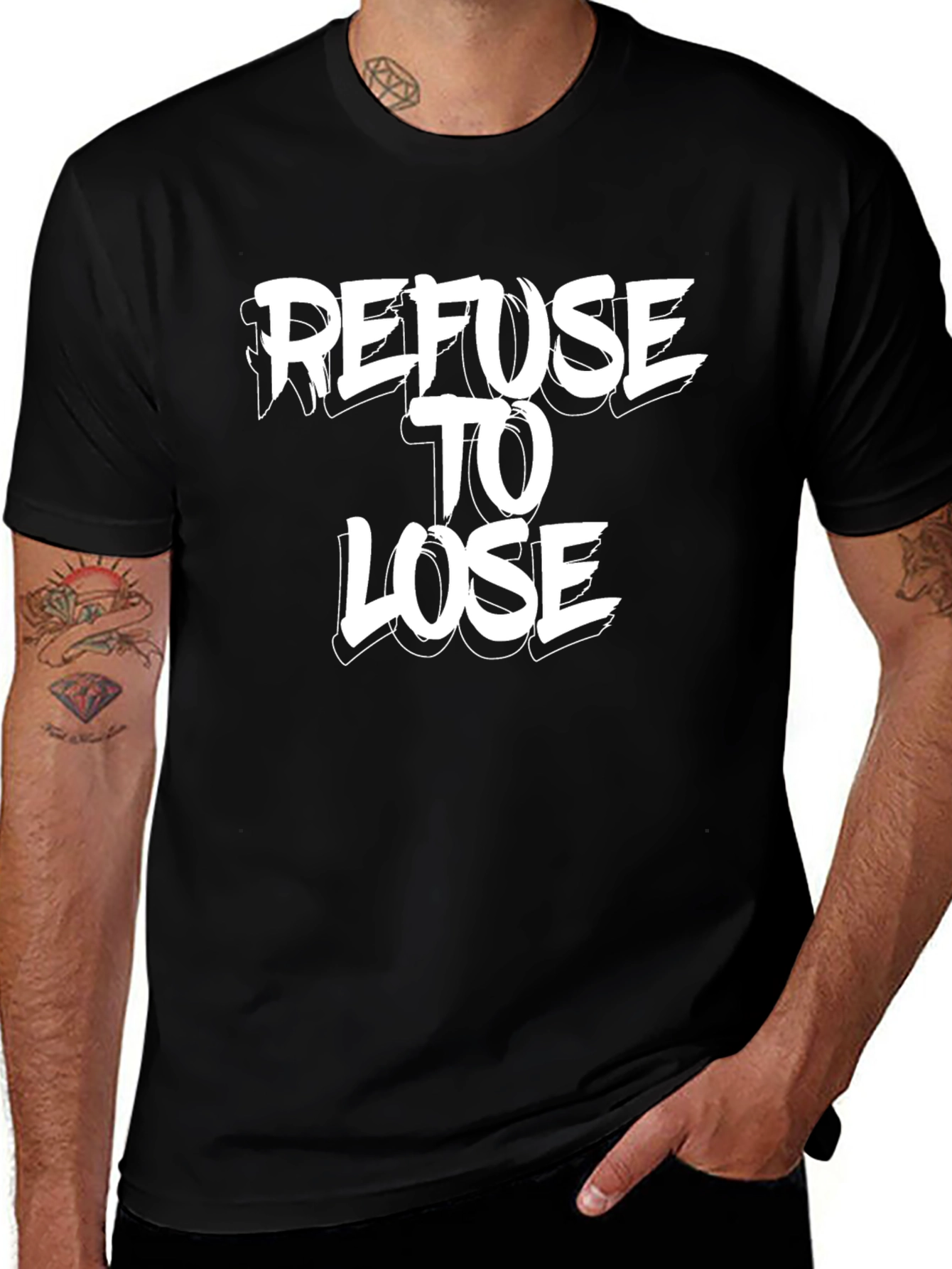 Refuse To Lose Graphic Tee - Black Cotton T-Shirt