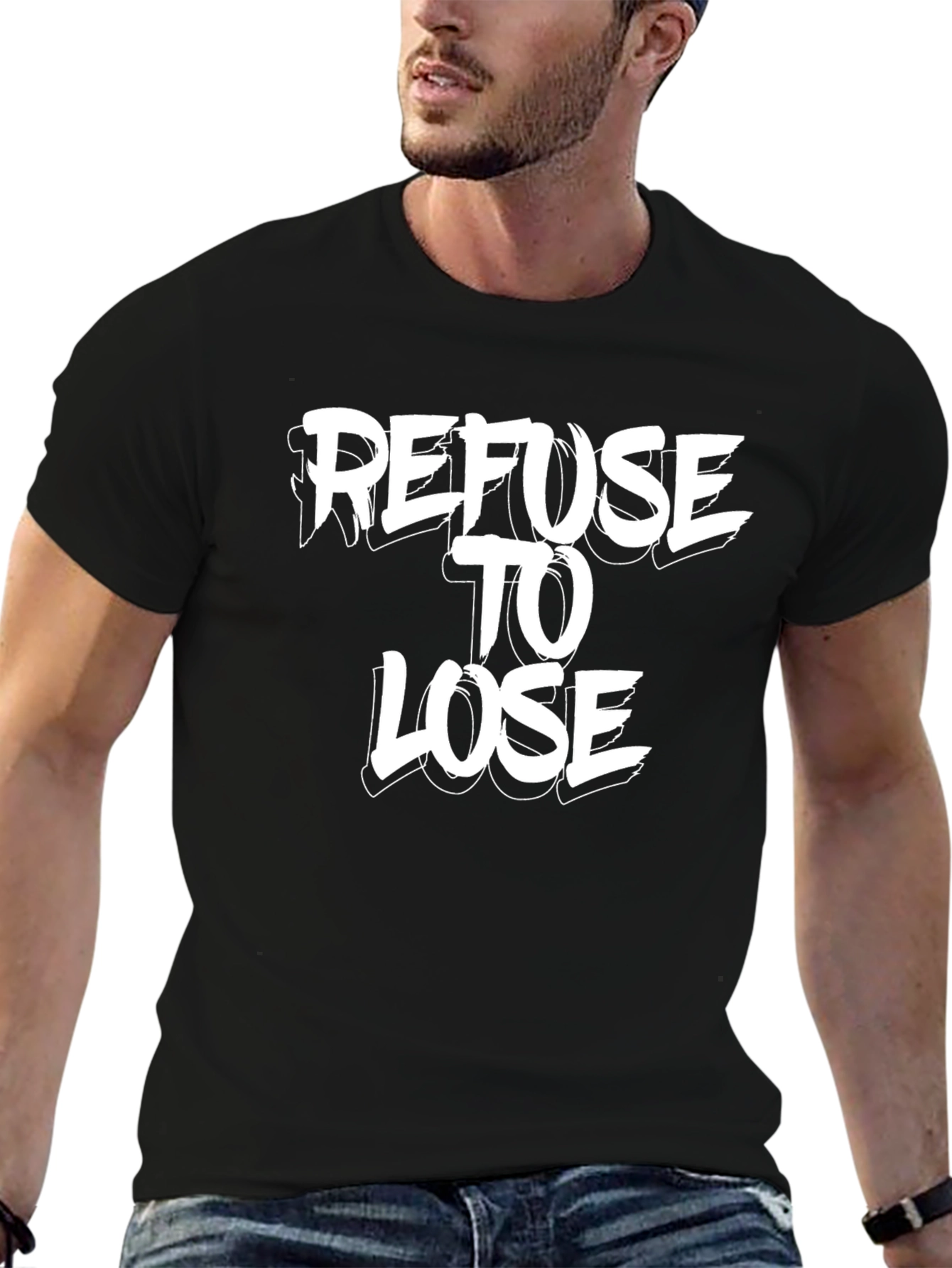 Refuse To Lose Graphic Tee - Black Cotton T-Shirt