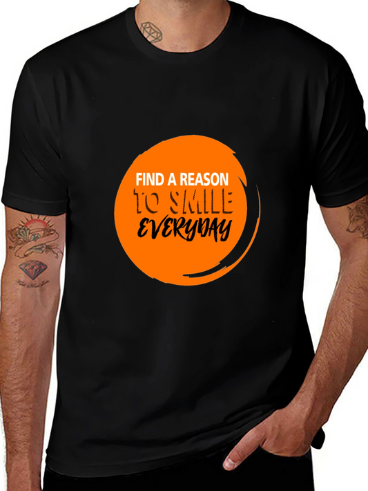 Inspirational Find a Reason to Smile Black T-Shirt
