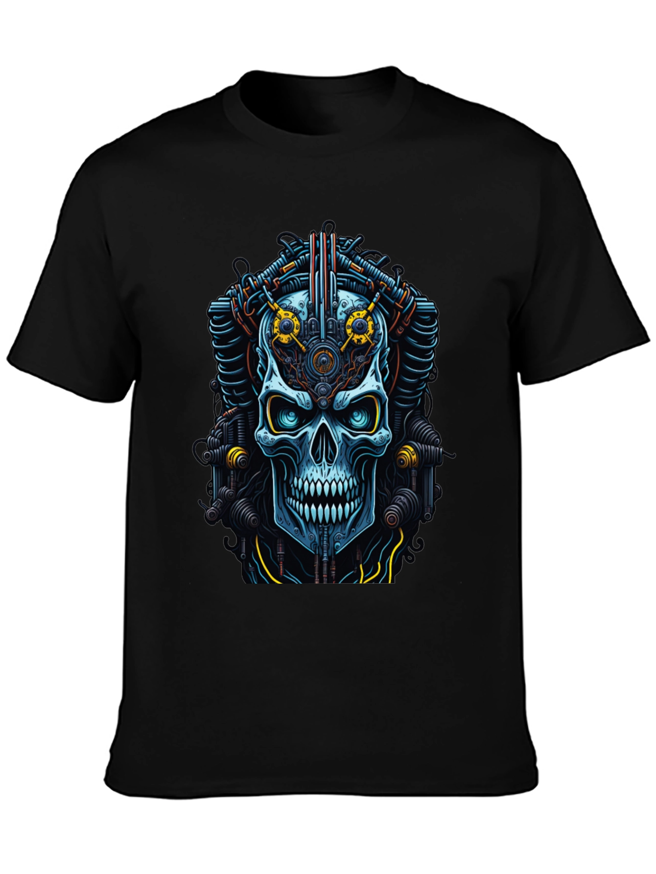 Cyberpunk Skull Graphic Tee - Bold Steampunk Style