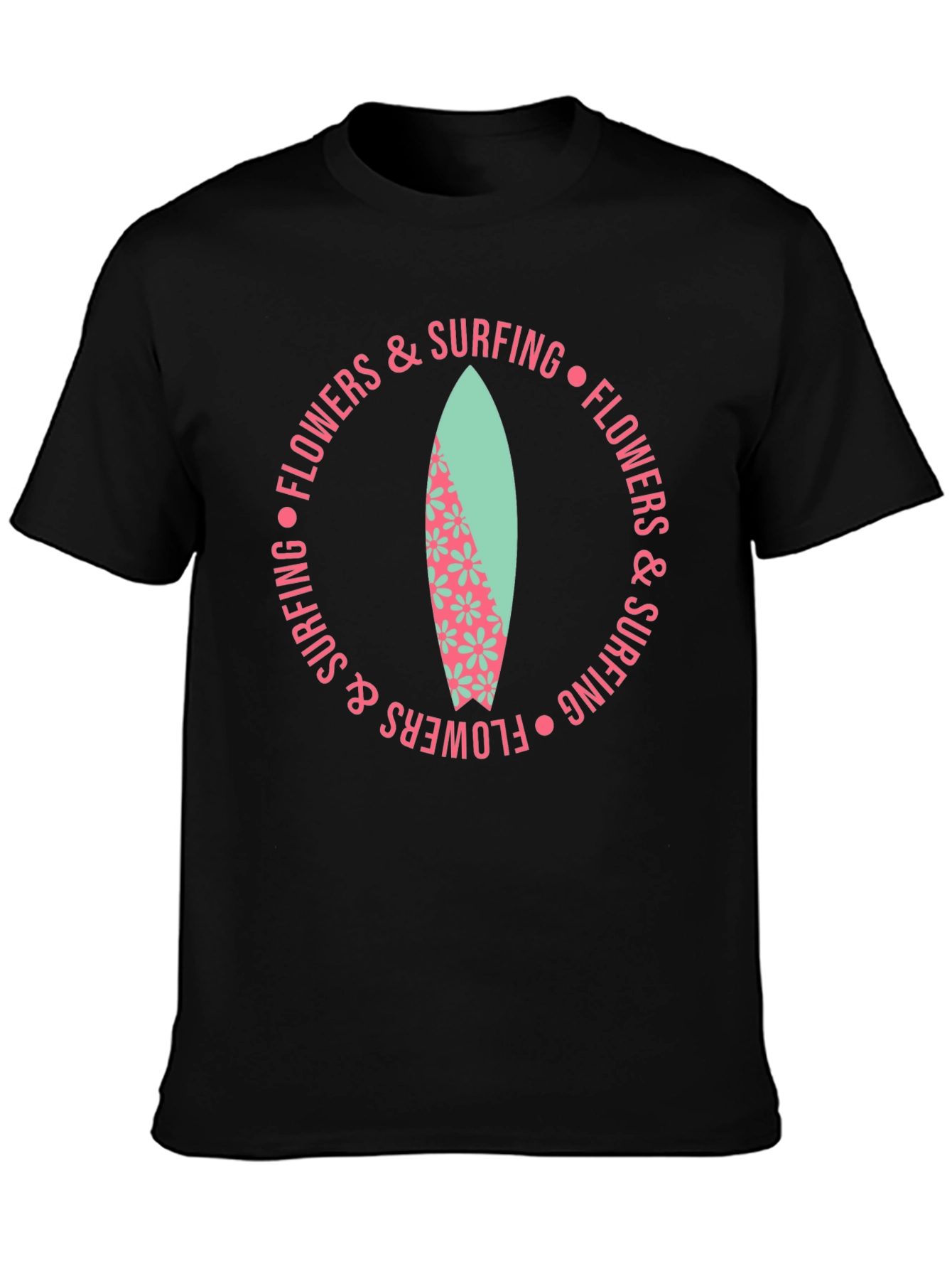 Flowers & Surfing Graphic Tee