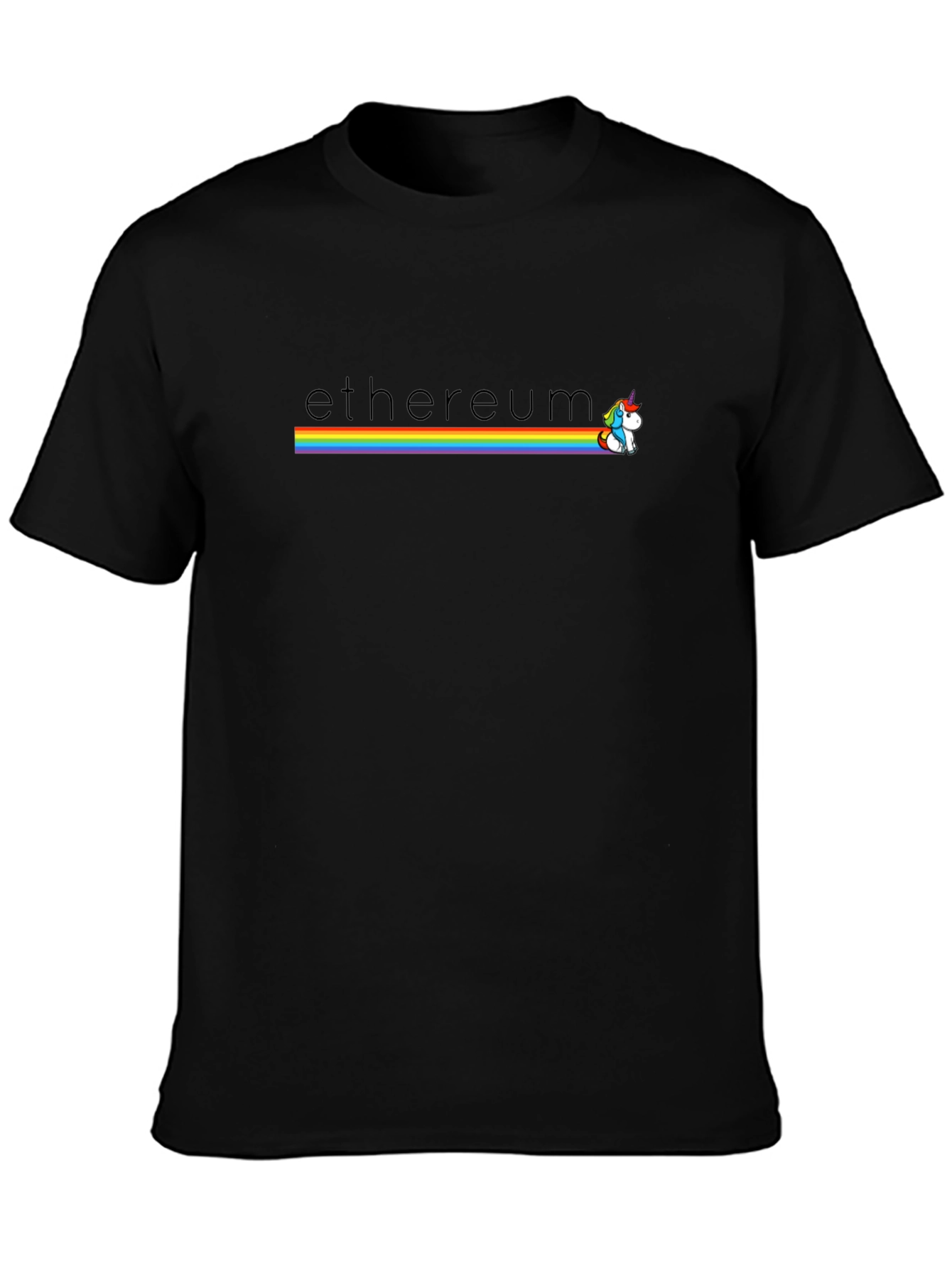 Ethereum Rainbow Unicorn T-Shirt - Black