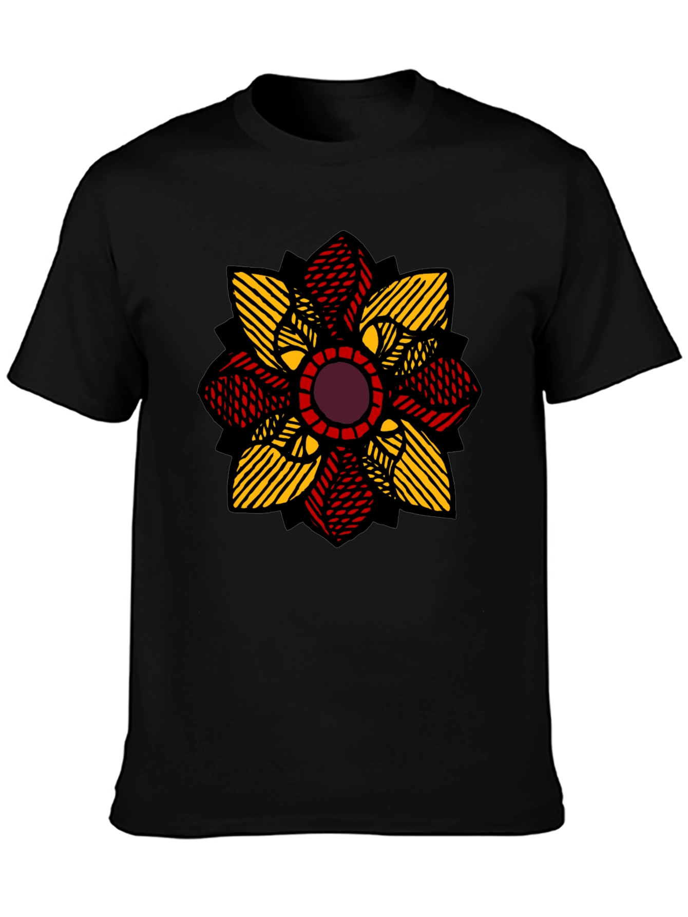 Geometric Flower Graphic T-Shirt - Stylish Mens Tee