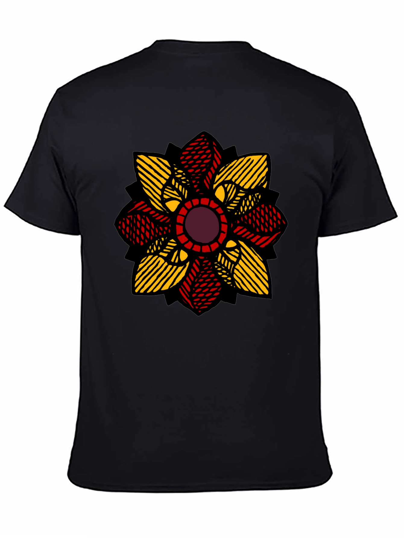 Geometric Flower Graphic T-Shirt - Stylish Mens Tee