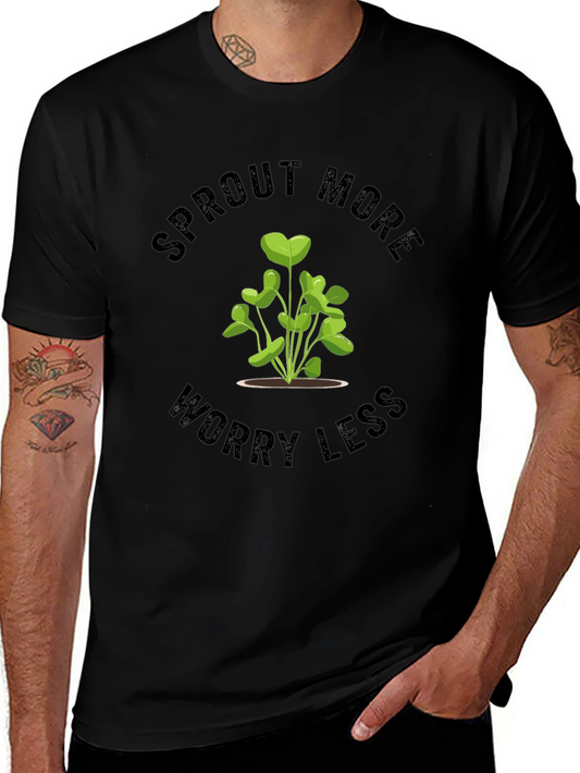 Sprout More Worry Less Black T-Shirt