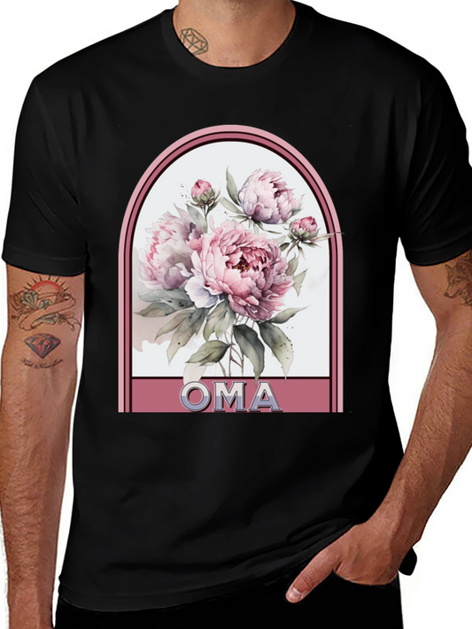 Floral Oma T-Shirt - Black