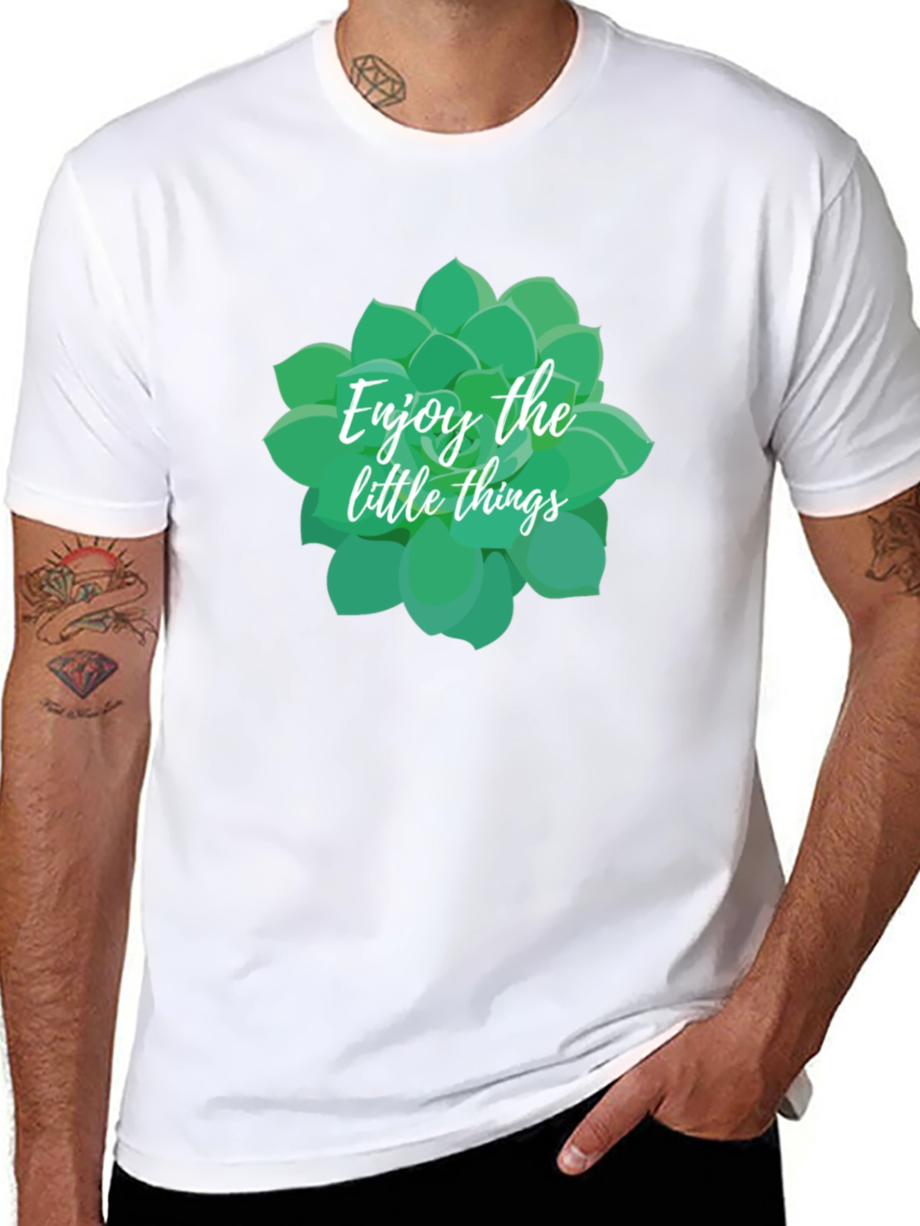 Enjoy The Little Things Succulent Tee - Black