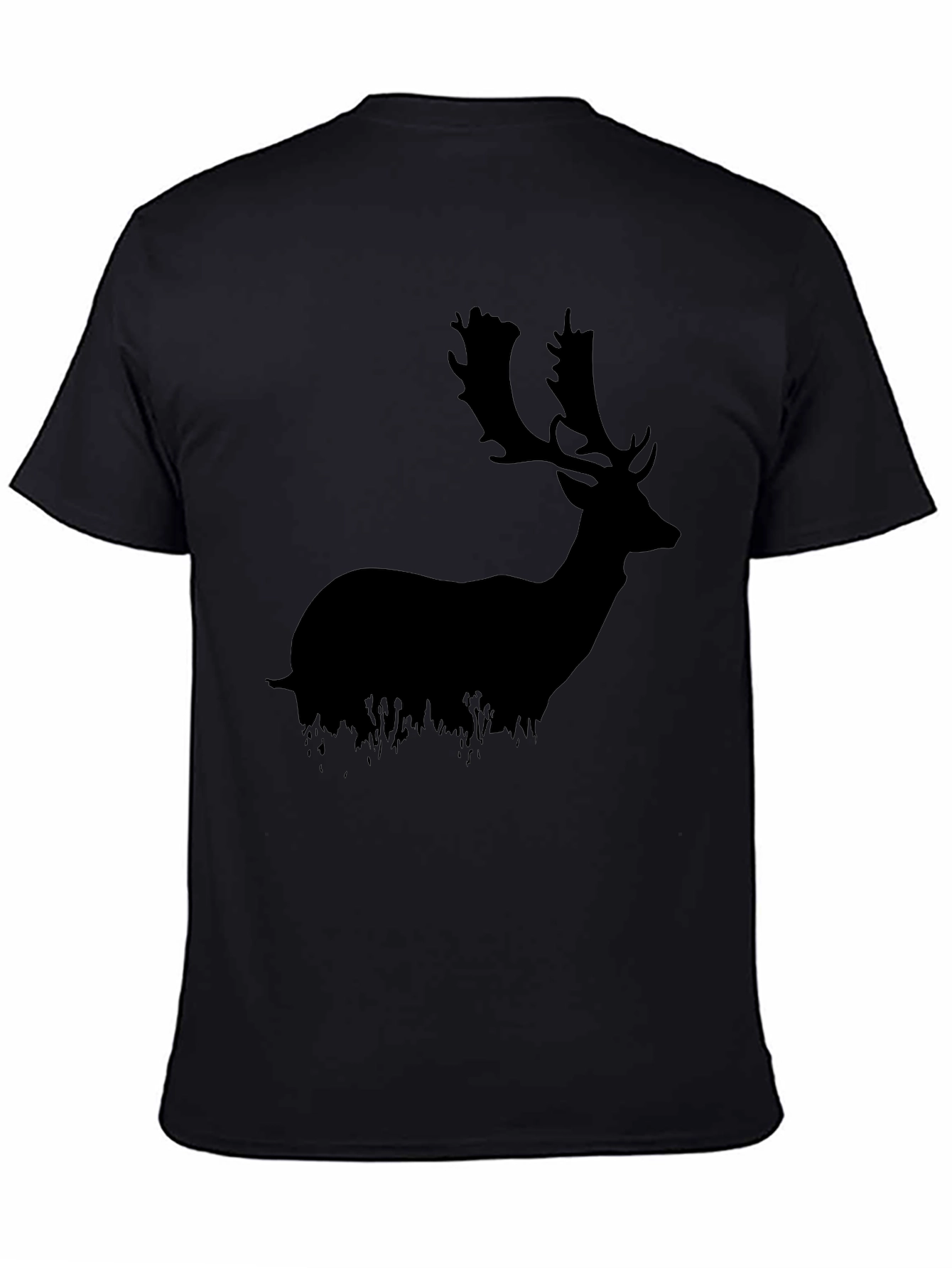 Mens Black Deer Graphic Tee