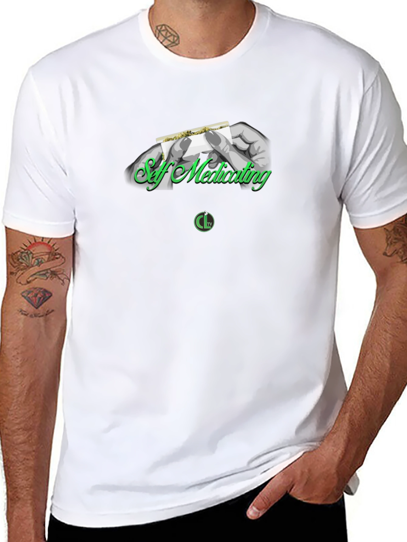 Self Medicating Black Graphic T-Shirt