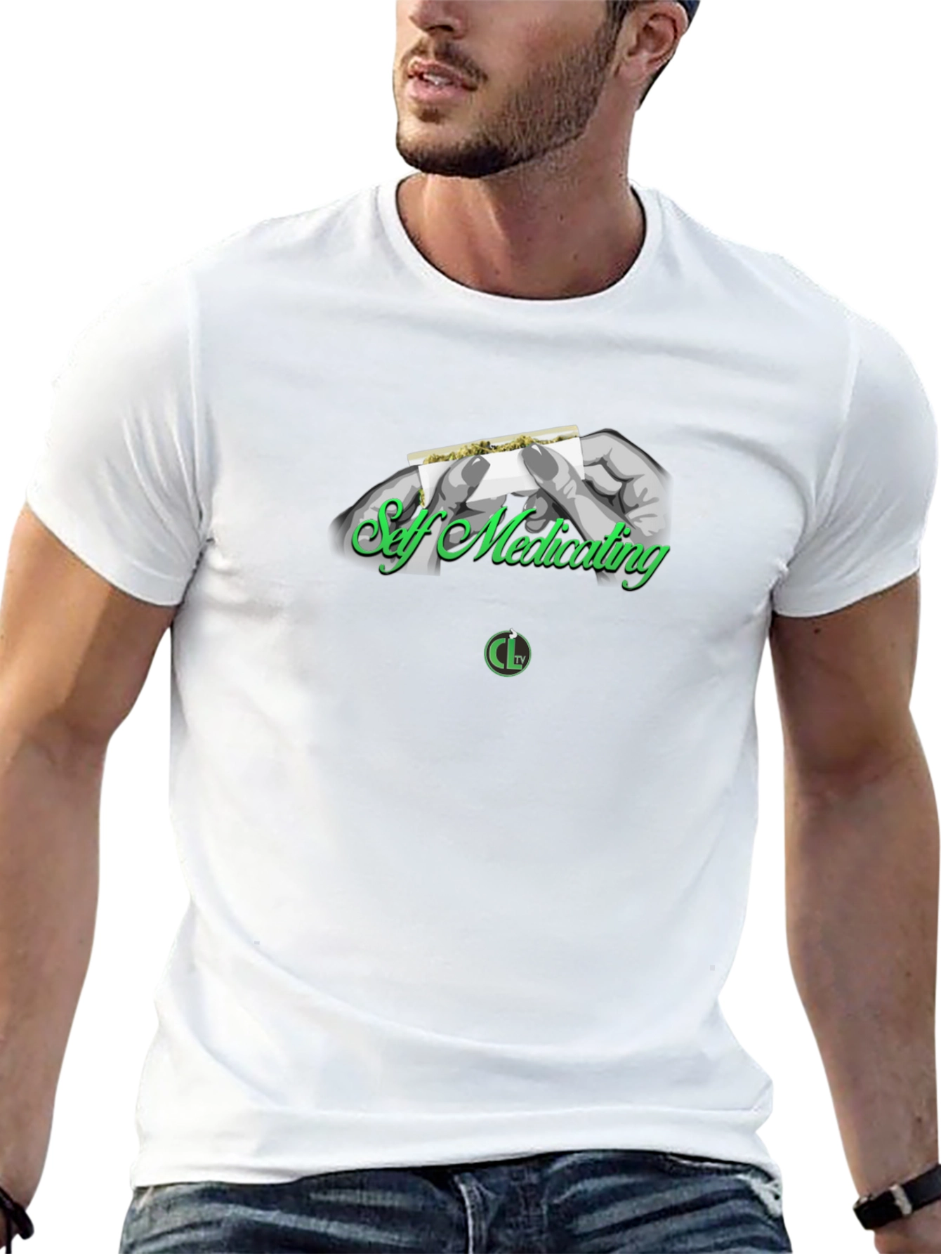 Self Medicating Black Graphic T-Shirt