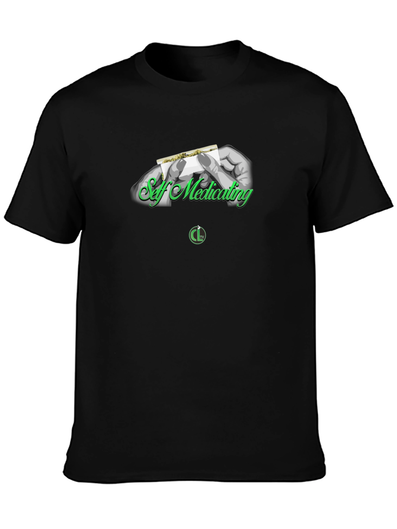 Self Medicating Black Graphic T-Shirt