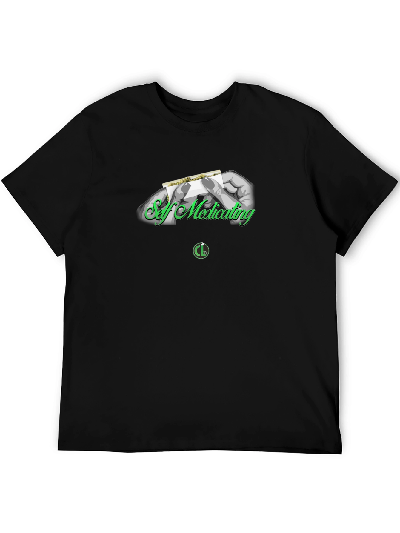 Self Medicating Black Graphic T-Shirt