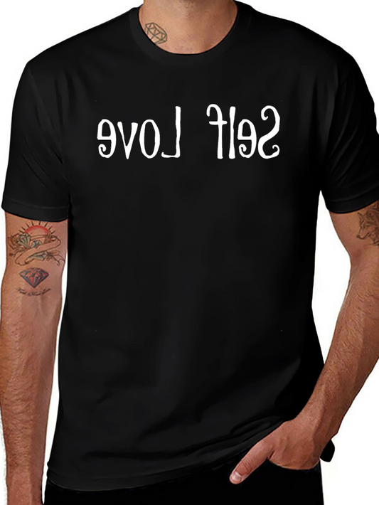 Self Love Mirror Print Black T-Shirt