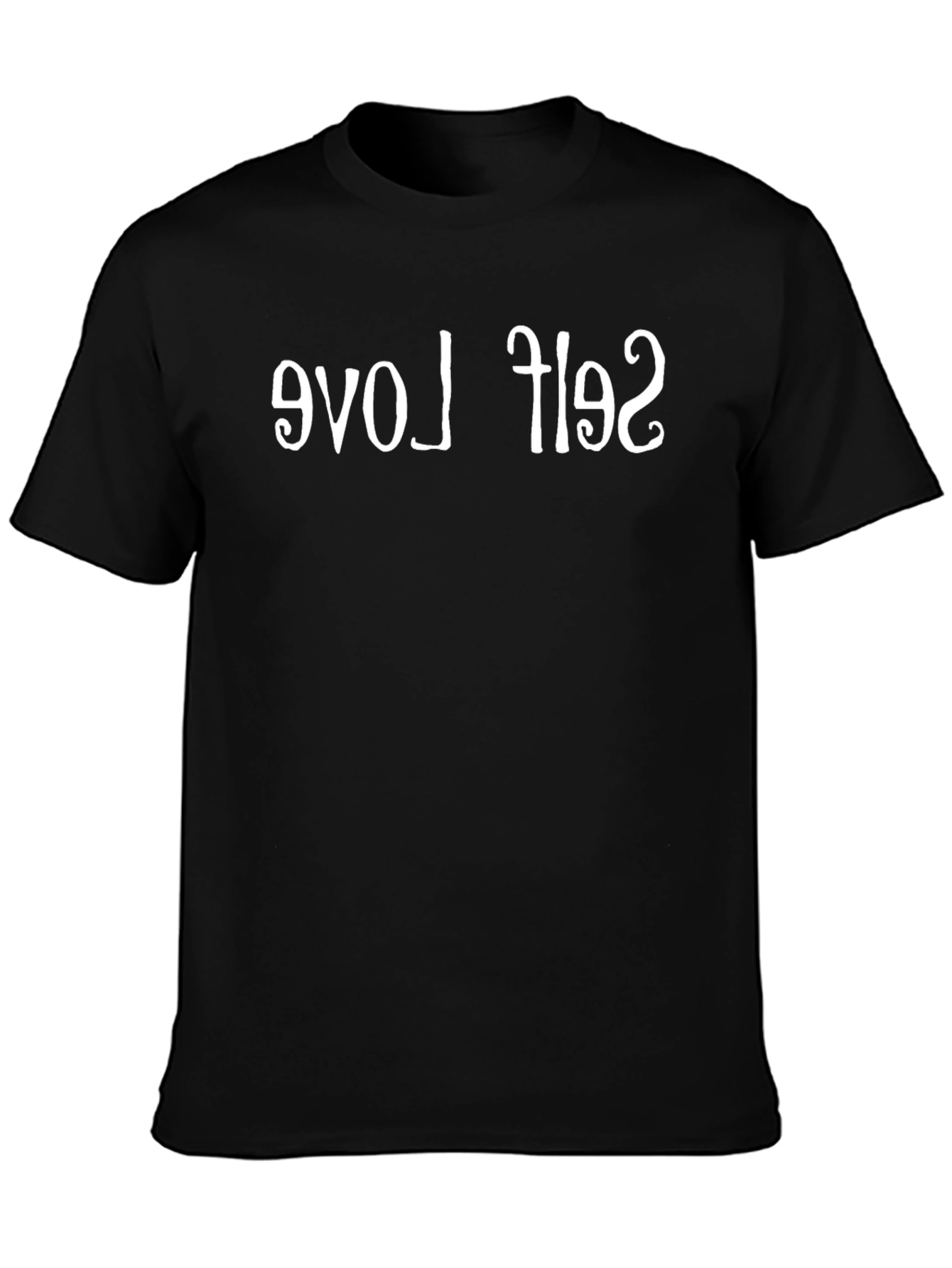 Self Love Mirror Print Black T-Shirt