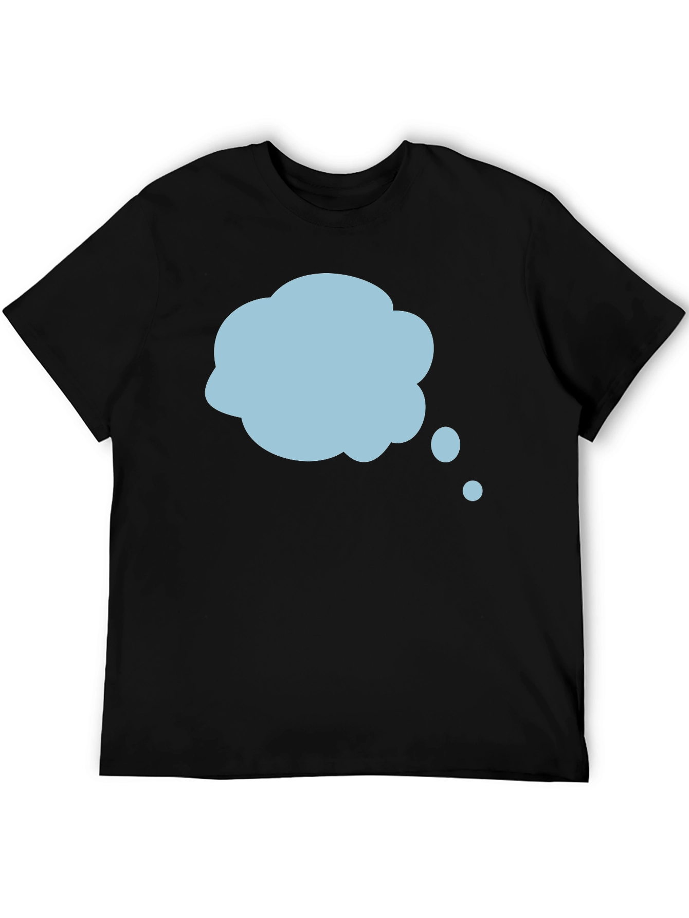 Mens Black T-Shirt with Blue Thought Bubble Design