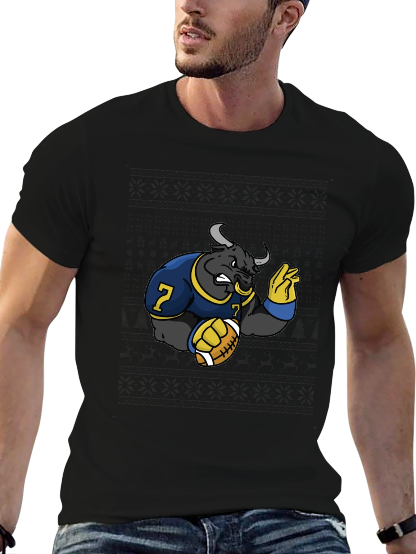 Bull Football T-Shirt