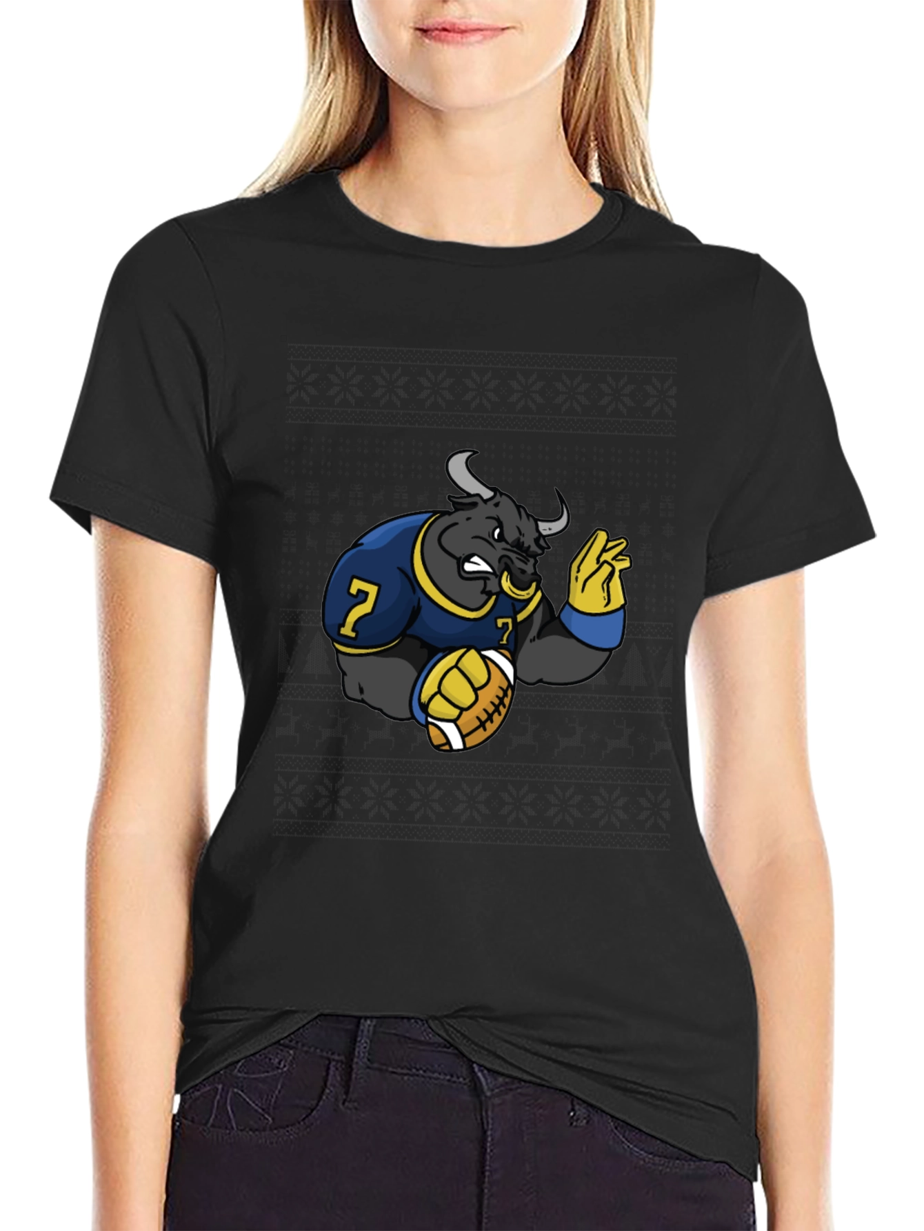 Bull Football T-Shirt