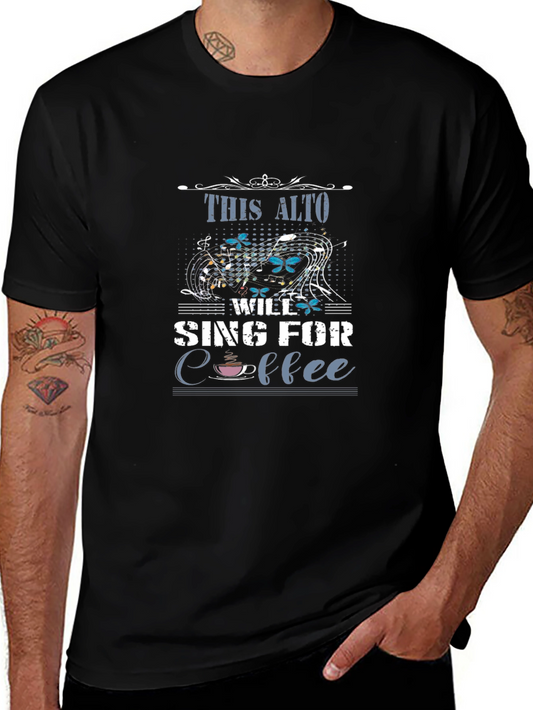 Alto Sings for Coffee Graphic Tee - Music Lover Shirt