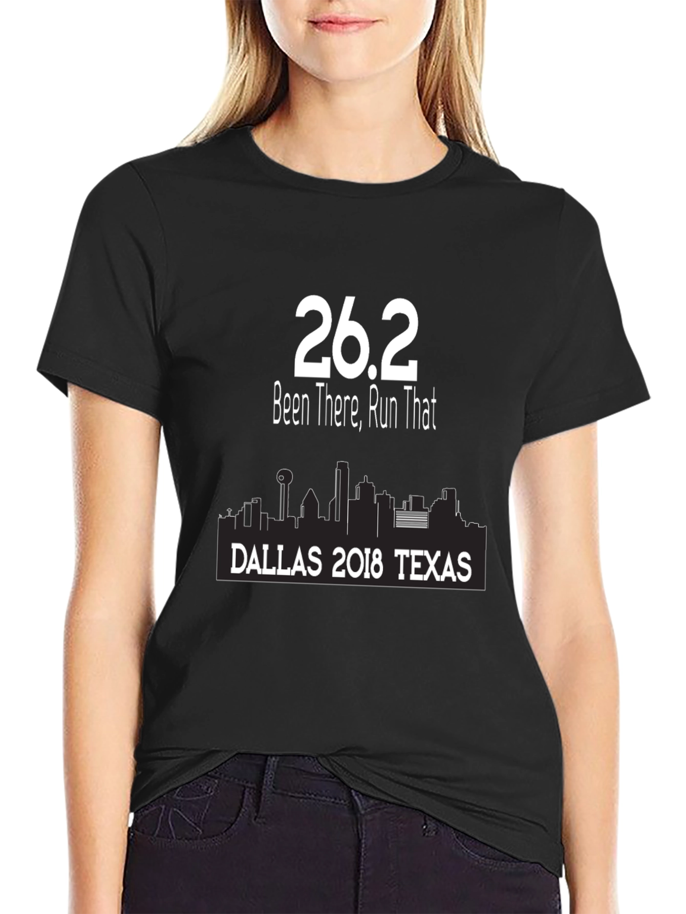 26.2 Marathon Dallas Texas Black T-Shirt