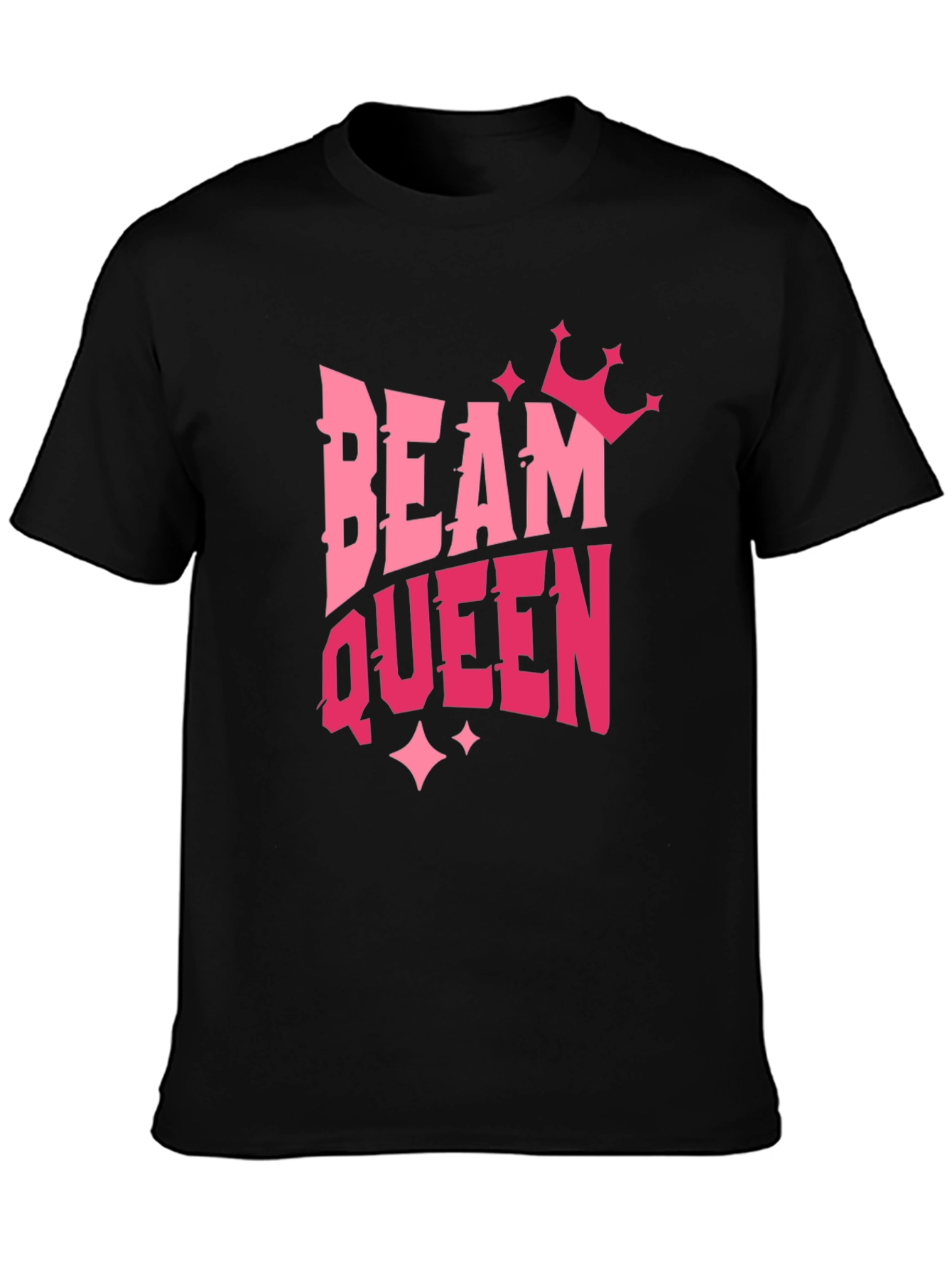Beam Queen Graphic T-Shirt - Pink Design on Black
