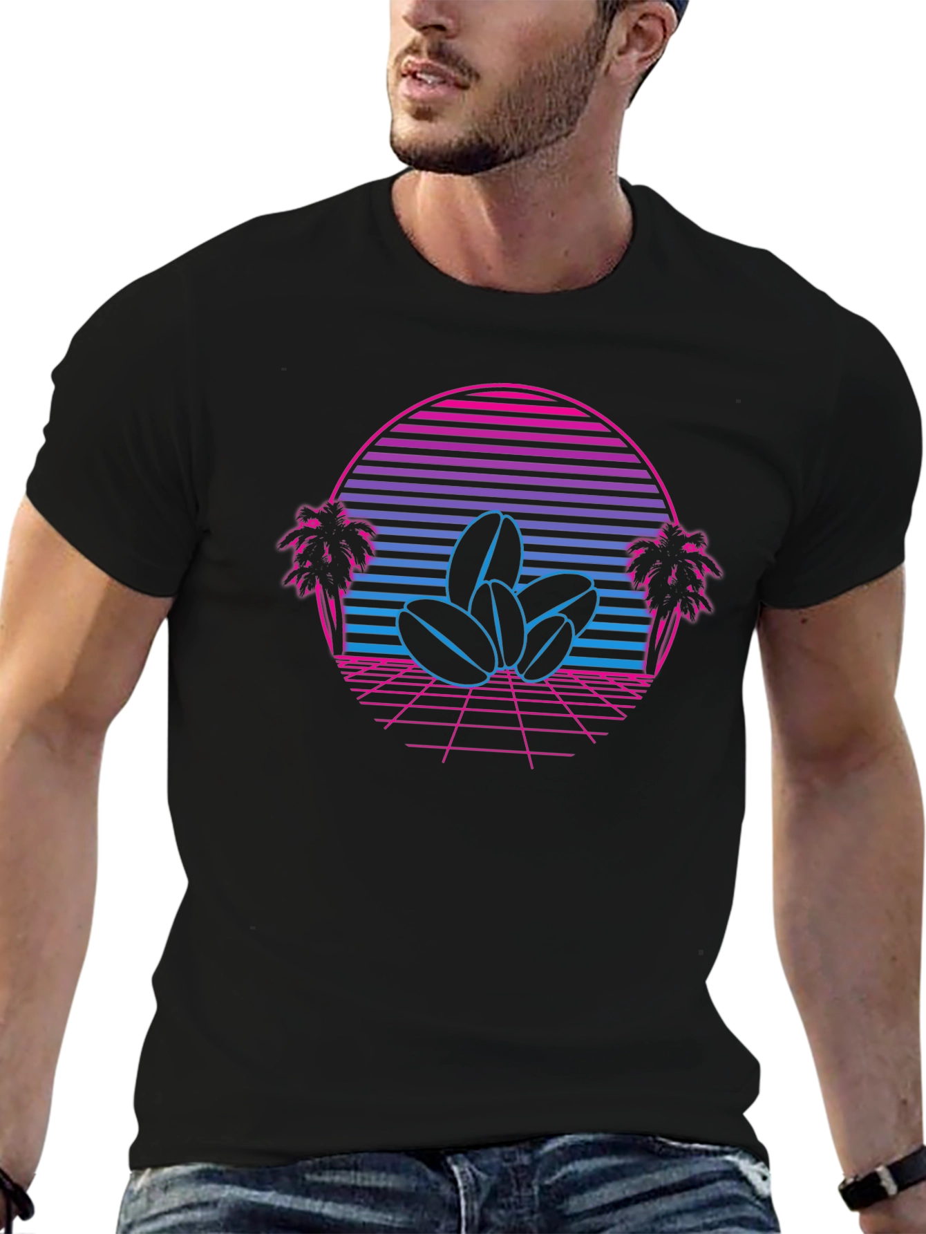 Retro Coffee Bean Sunset Graphic Tee