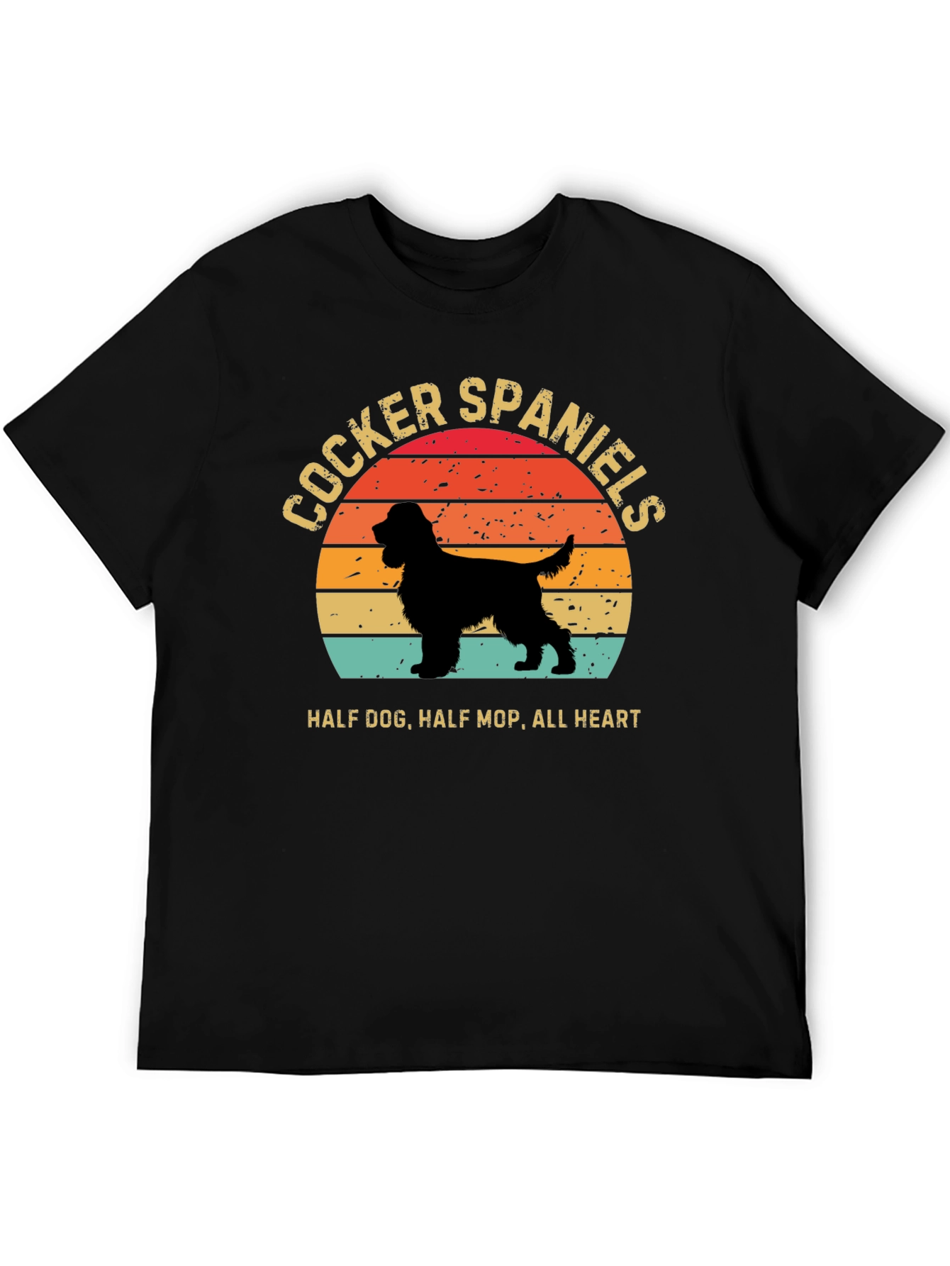 Cocker Spaniels Dog Lover T-Shirt Half Dog All Heart