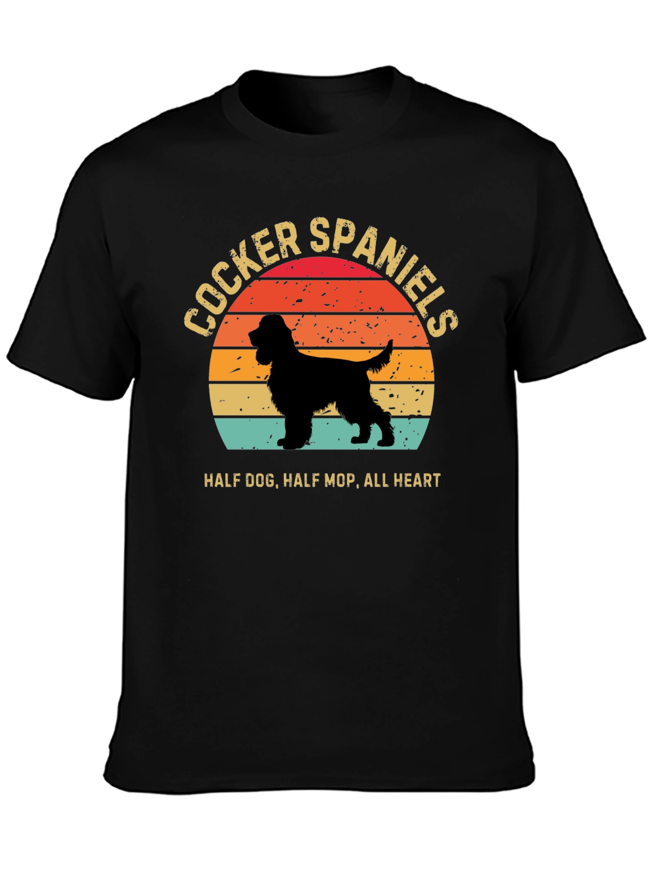 Cocker Spaniels Dog Lover T-Shirt Half Dog All Heart