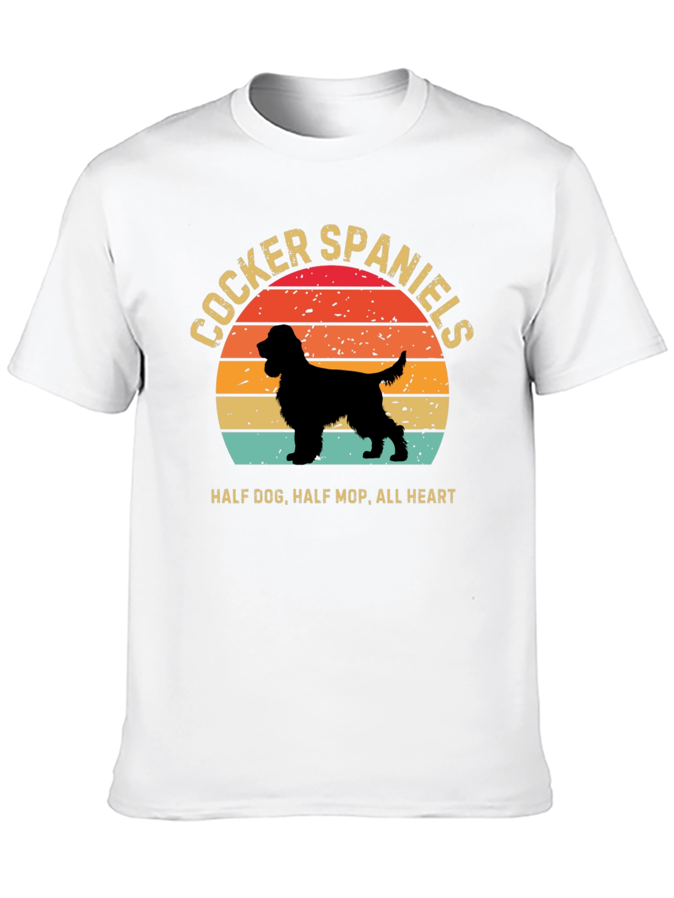 Cocker Spaniels Dog Lover T-Shirt Half Dog All Heart