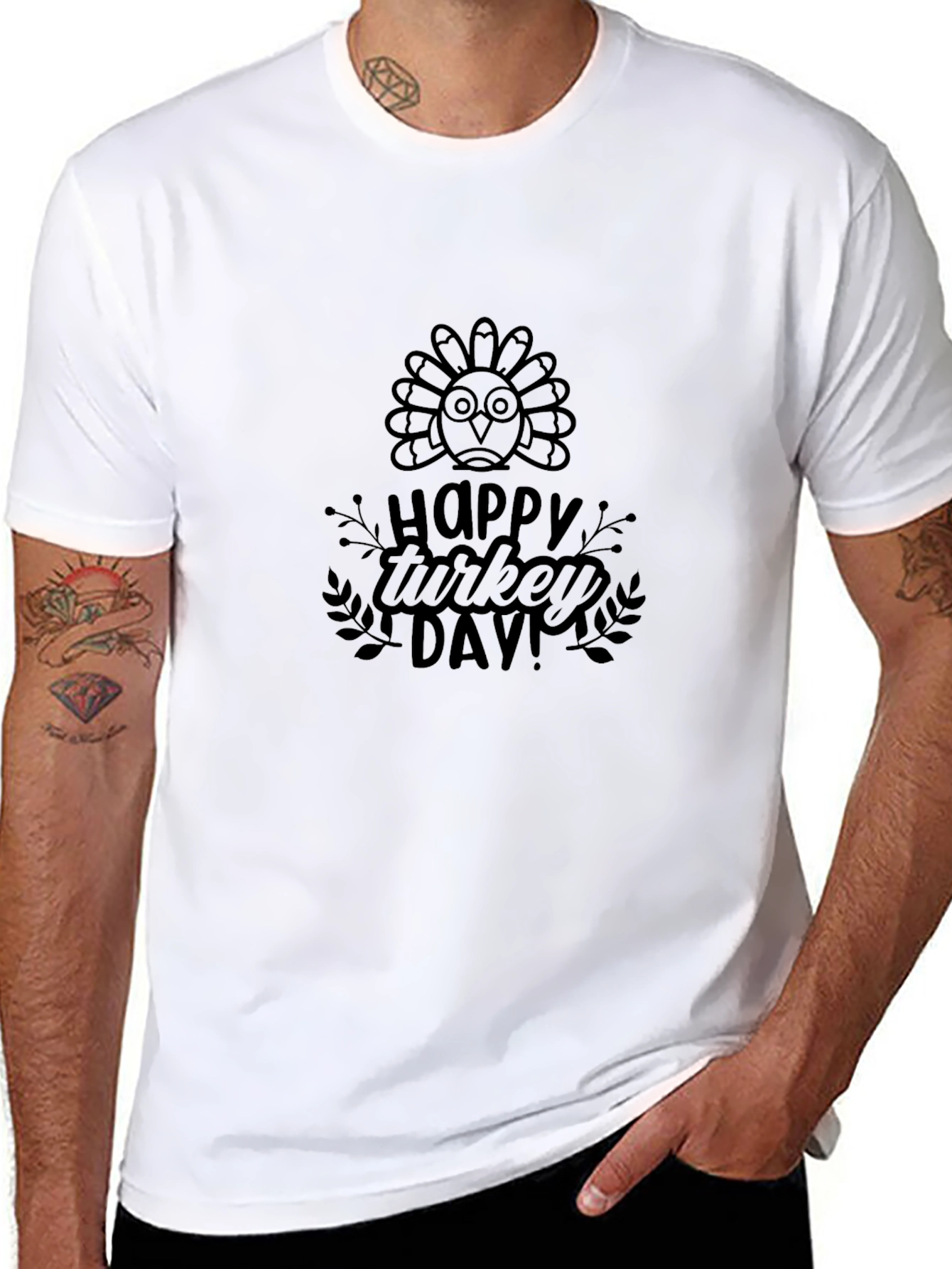 Happy Turkey Day Black T-Shirt