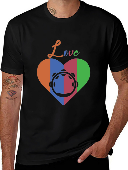 Love & Music T-Shirt: Colorful Heart Design