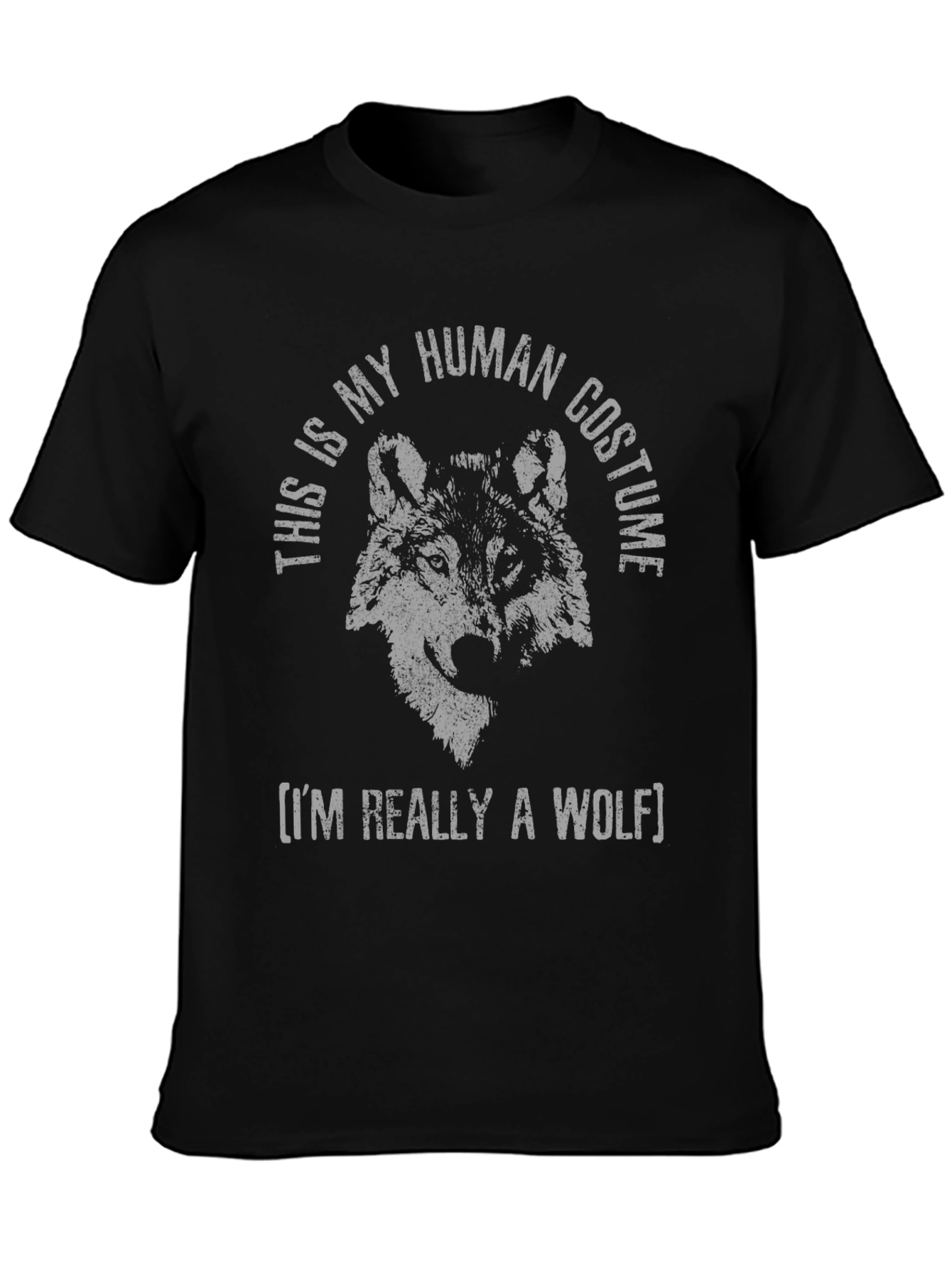 Funny Wolf Human Costume Graphic T-Shirt