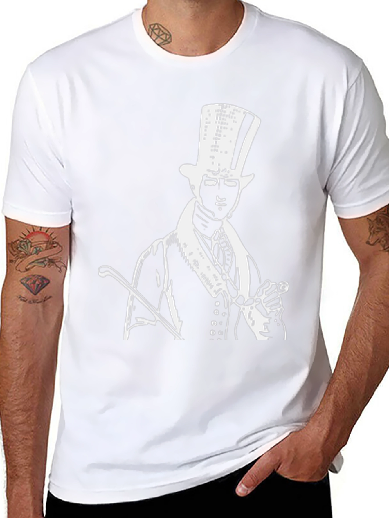 Top Hat Man Graphic Tee - Black