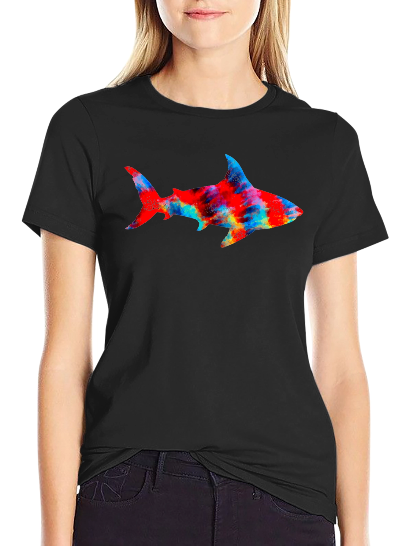 Shark Graphic Black Tee