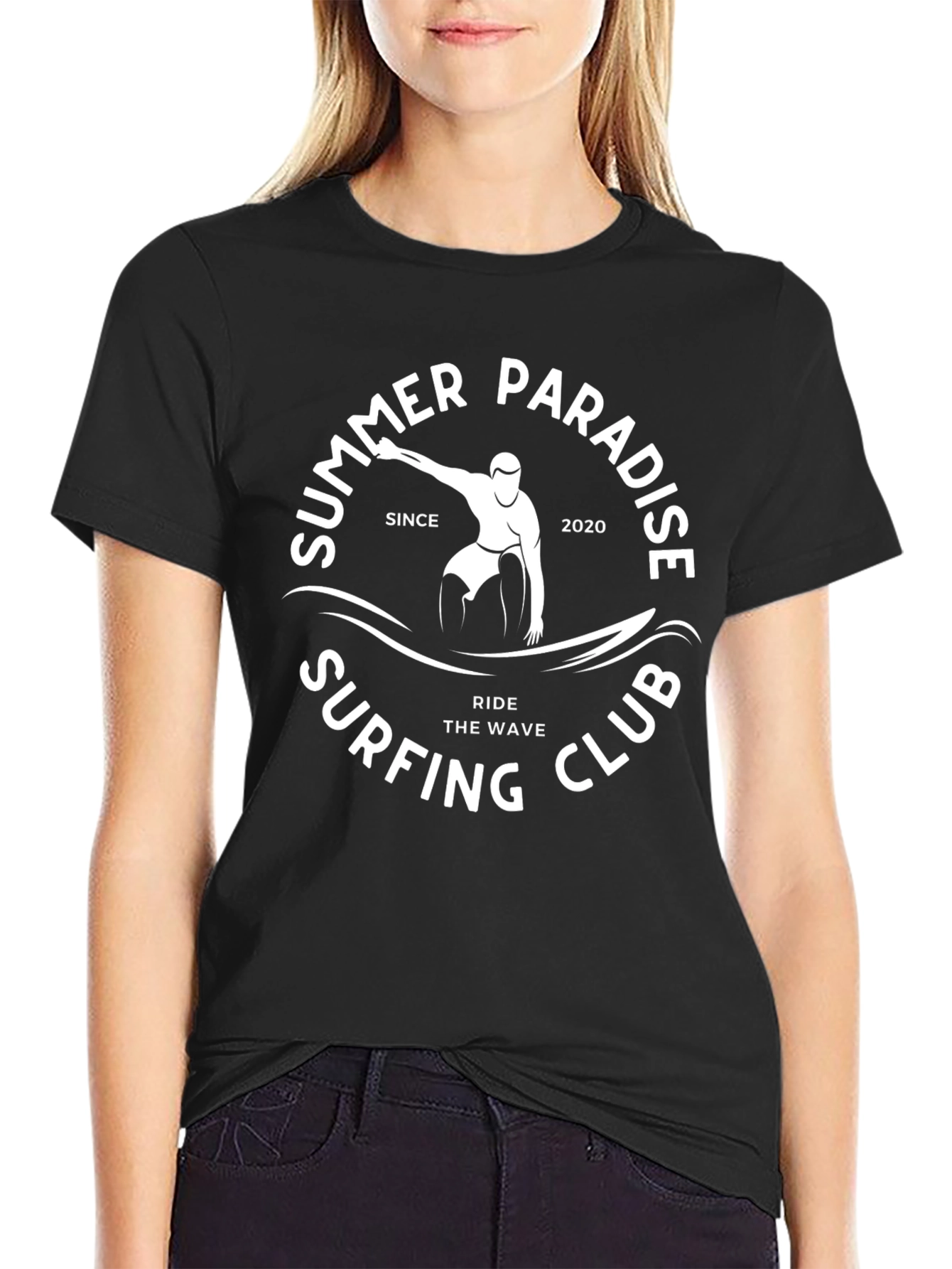 Summer Paradise Surfing Club Black T-Shirt