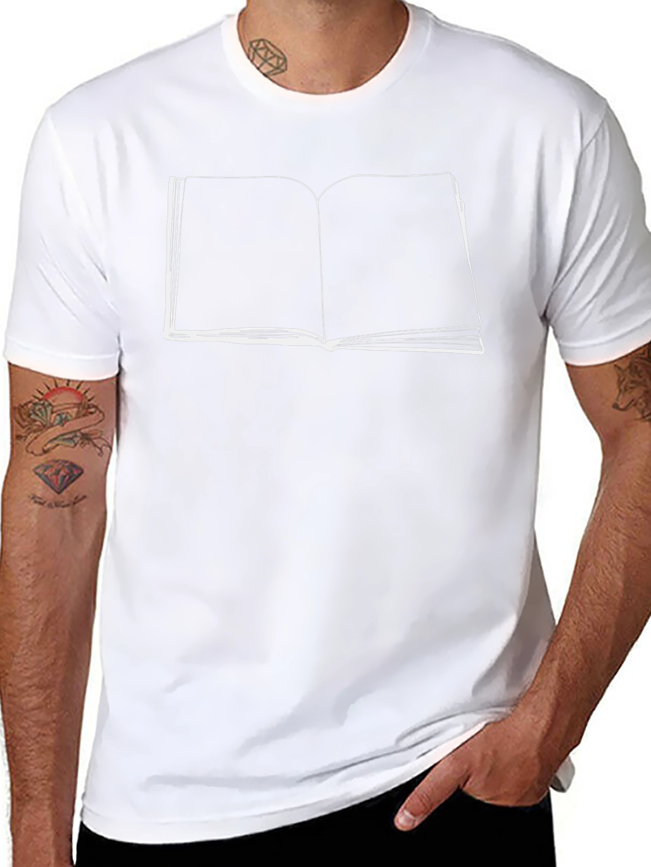 Open Book Graphic T-Shirt - Black Cotton Tee