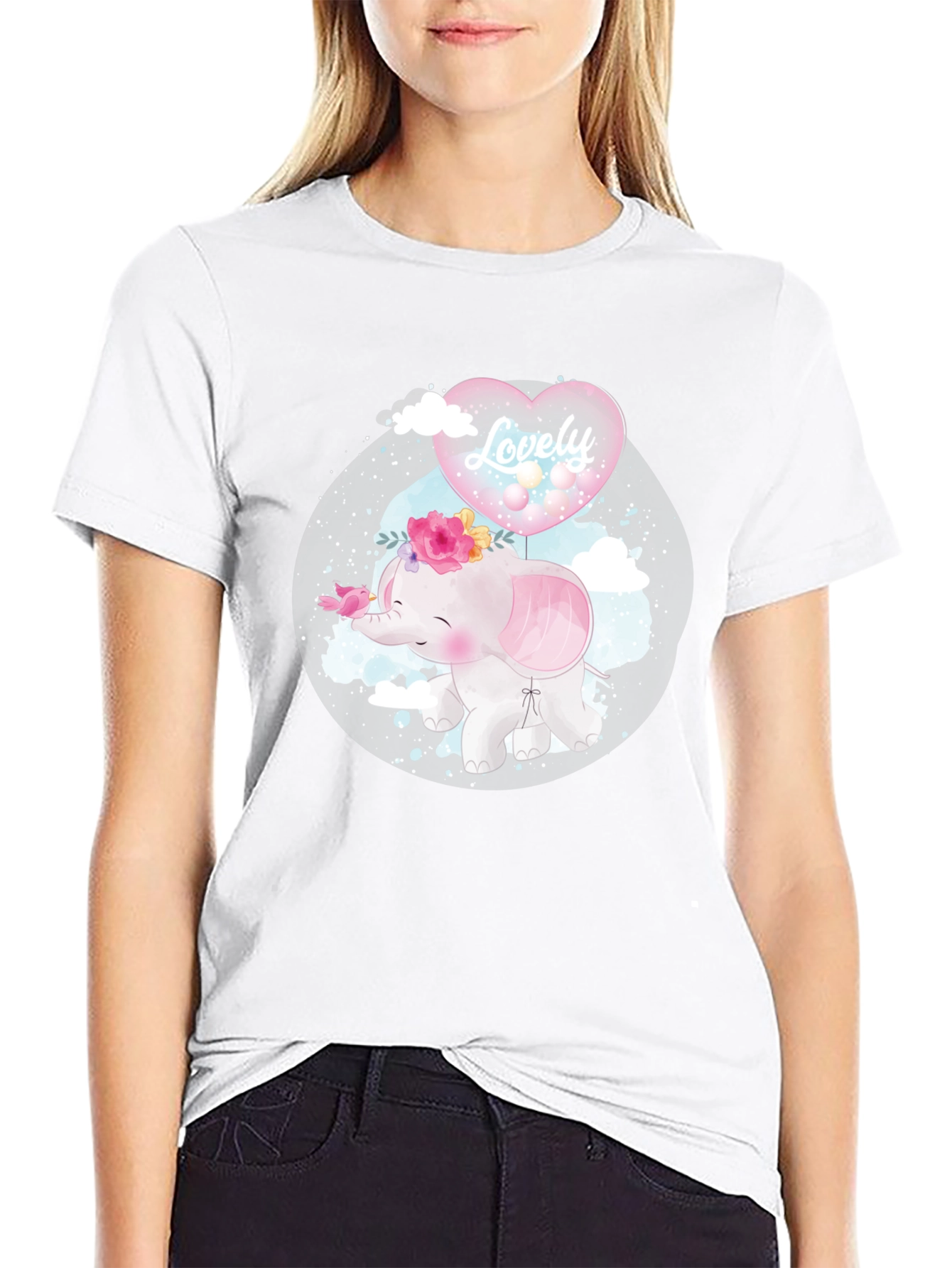 Cute Elephant with Balloon T-Shirt