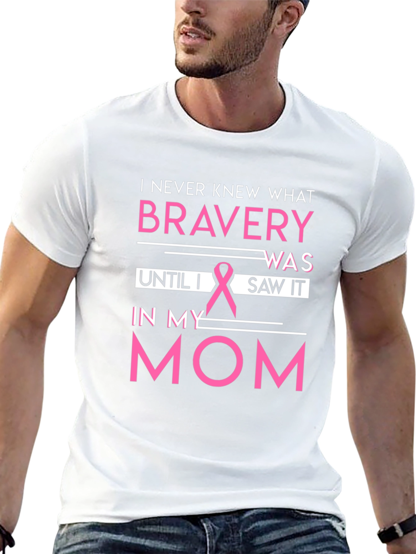 Bravery Breast Cancer Awareness Black T-Shirt