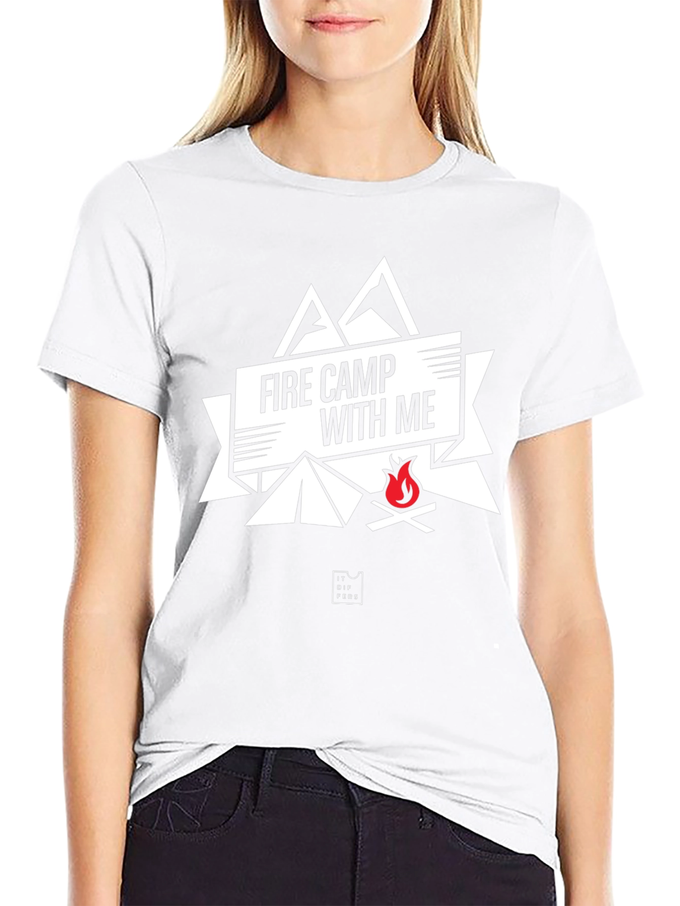 Fire Camp With Me Black Graphic Tee