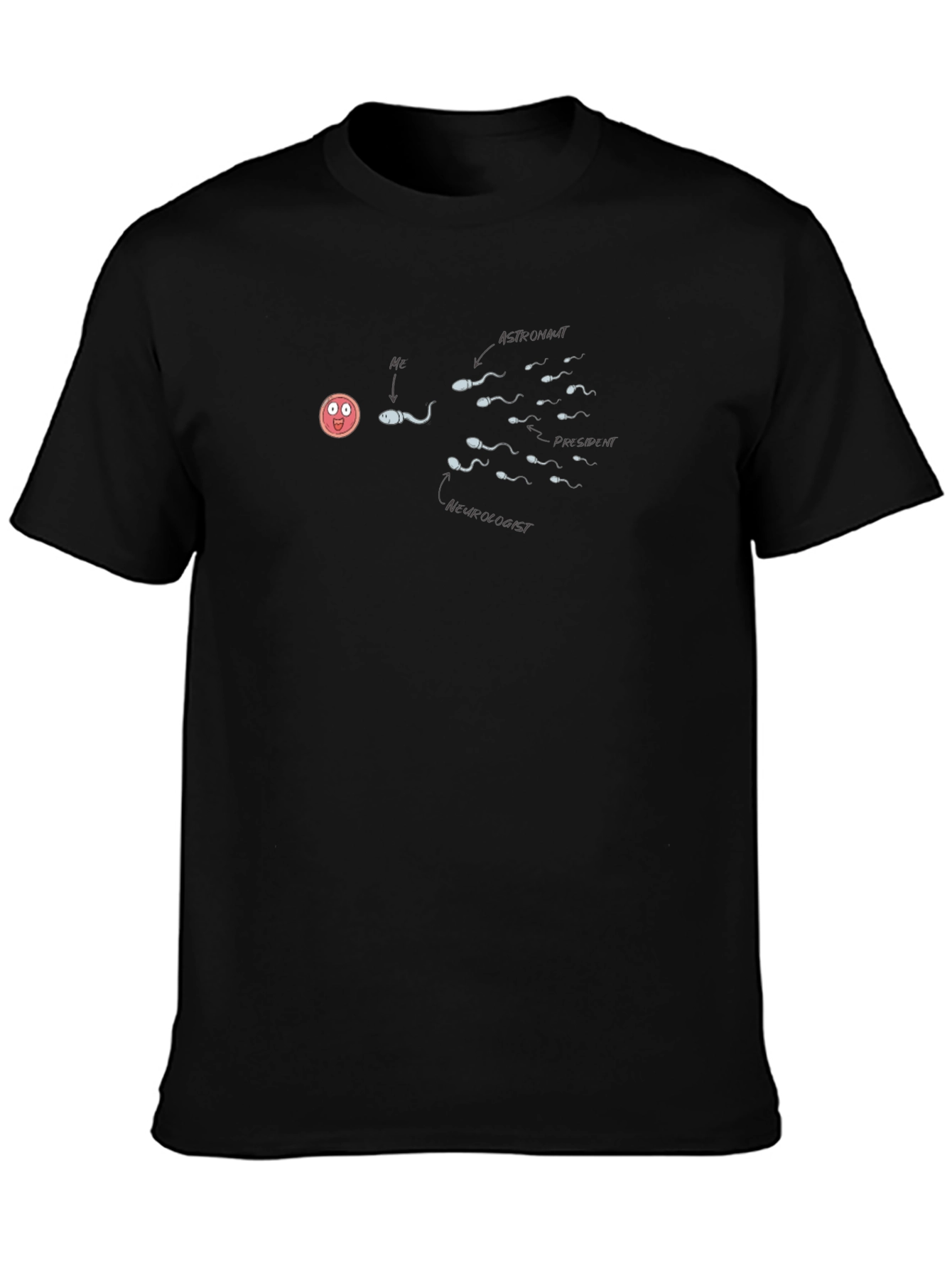 Funny Sperm Race T-Shirt - Black