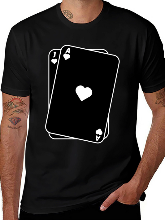 Blackjack Ace and Jack Playing Cards T-Shirt
