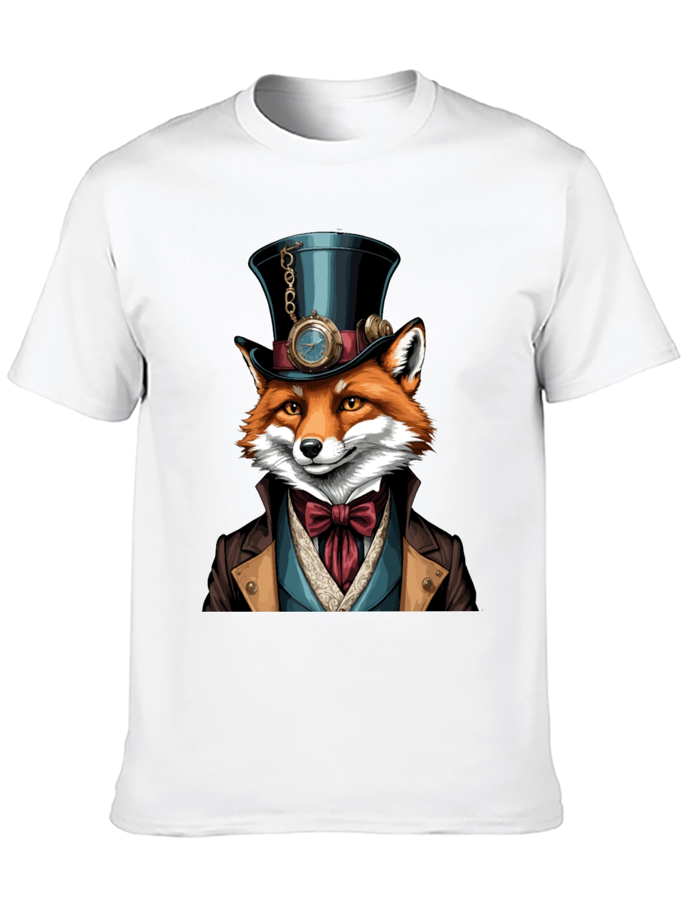 Steampunk Fox T-Shirt - Unique Animal Graphic Tee