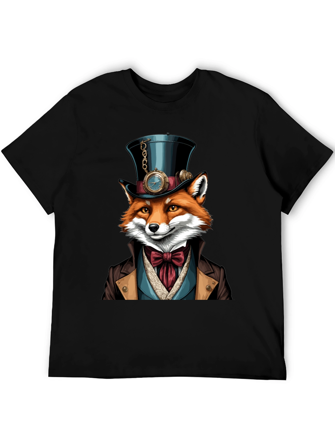 Steampunk Fox T-Shirt - Unique Animal Graphic Tee