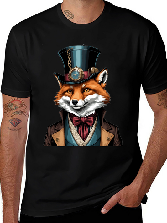Steampunk Fox T-Shirt - Unique Animal Graphic Tee
