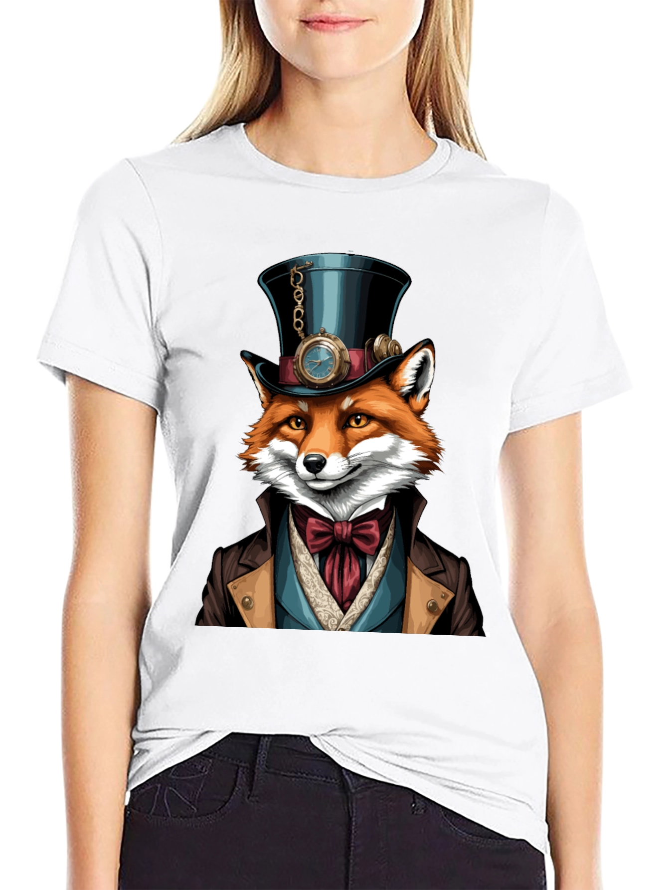 Steampunk Fox T-Shirt - Unique Animal Graphic Tee