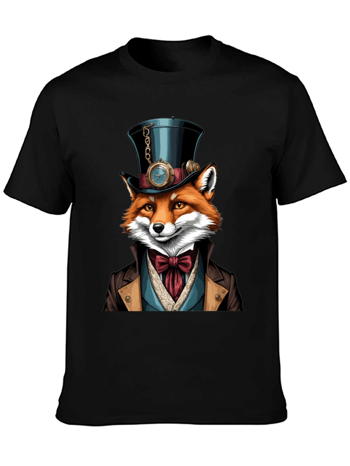 Steampunk Fox T-Shirt - Unique Animal Graphic Tee