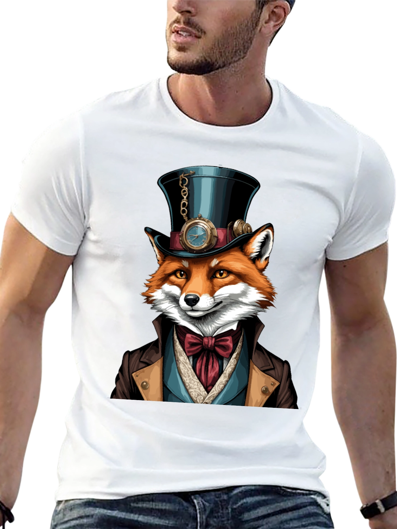 Steampunk Fox T-Shirt - Unique Animal Graphic Tee