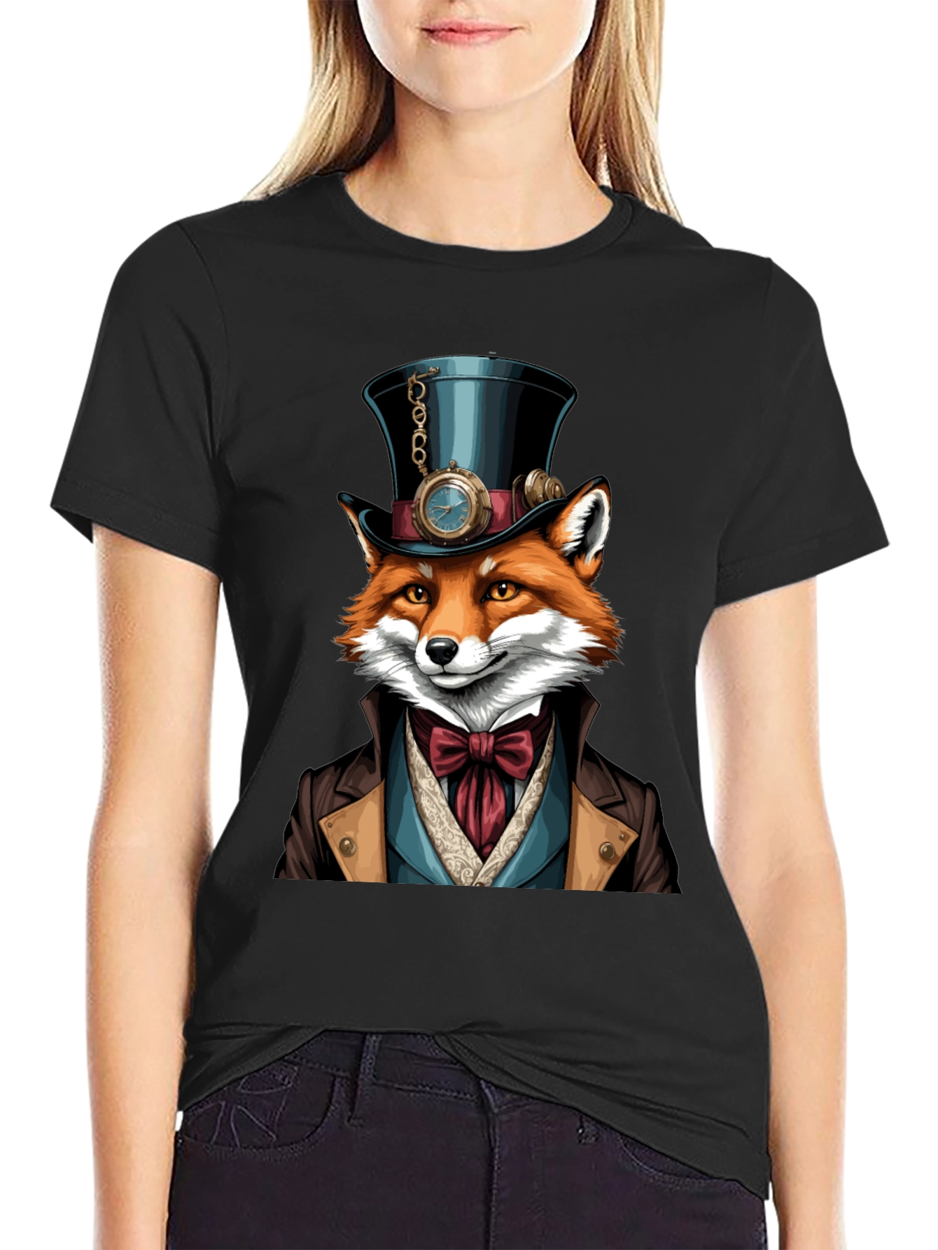 Steampunk Fox T-Shirt - Unique Animal Graphic Tee