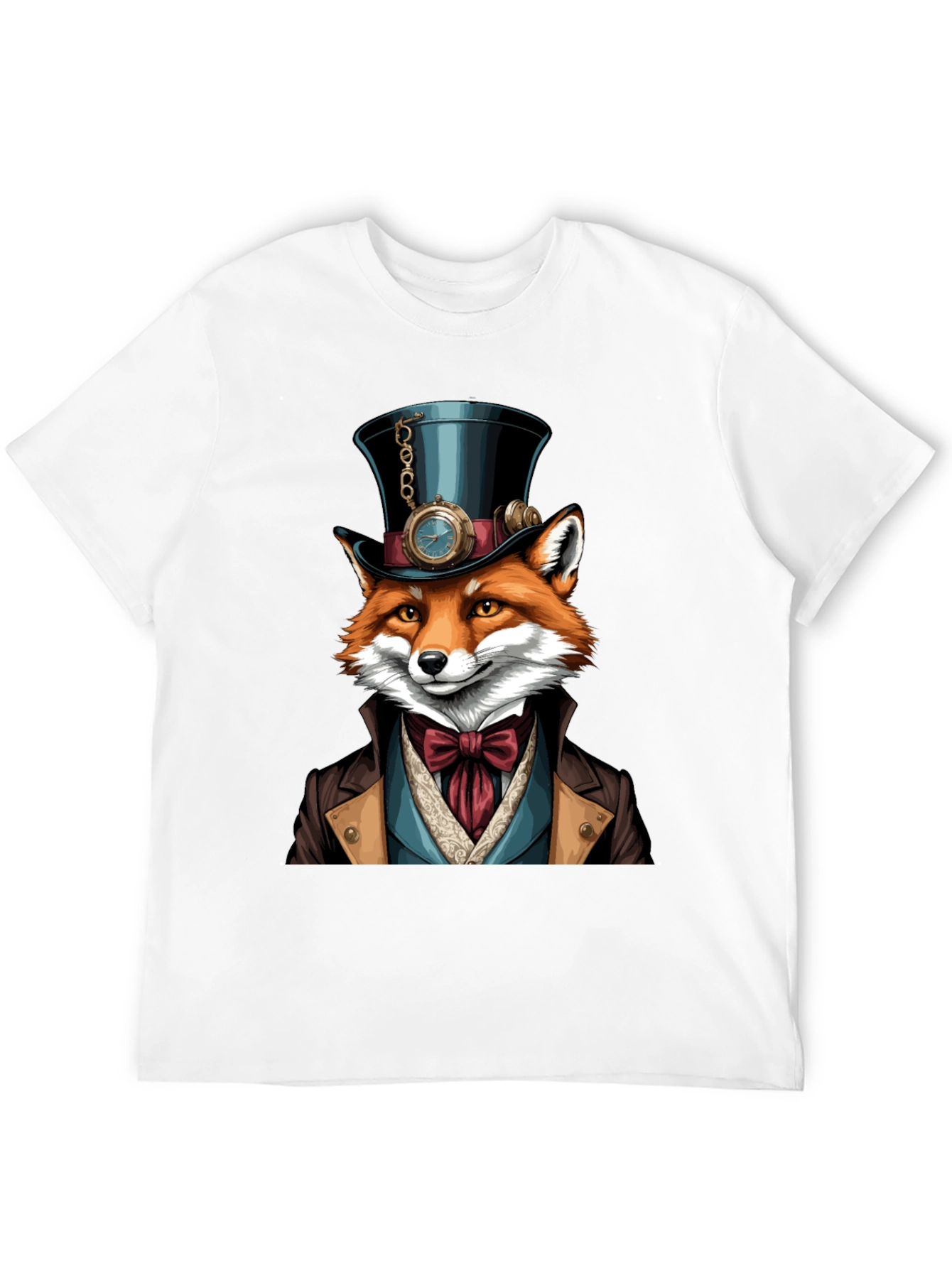Steampunk Fox T-Shirt - Unique Animal Graphic Tee