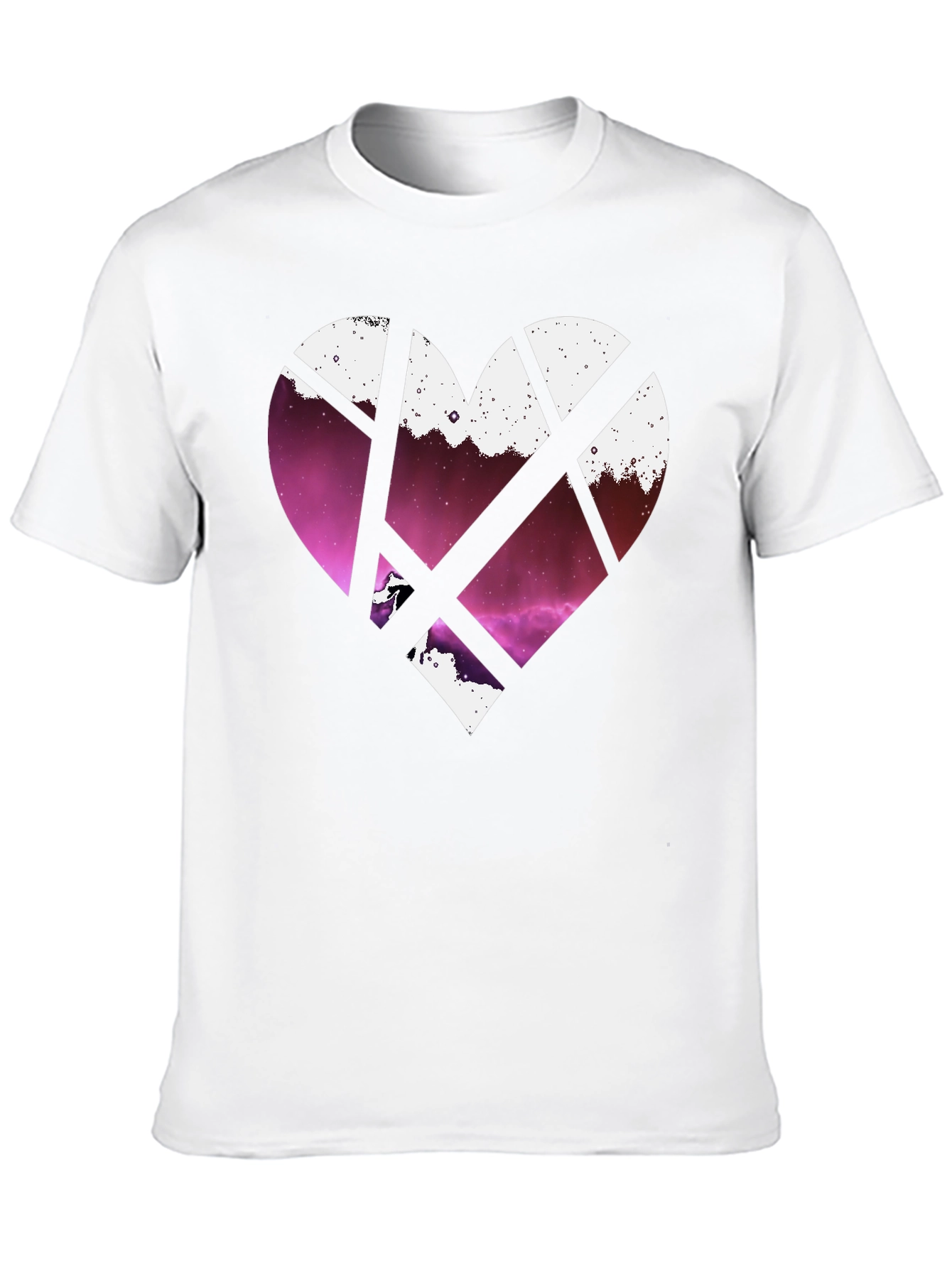 Heart Galaxy Graphic Tee - Black Cotton Blend
